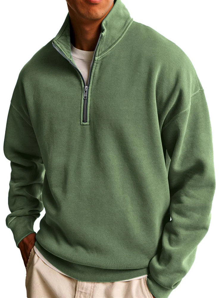 Modern Street Style Half-Zip Sweater for Men