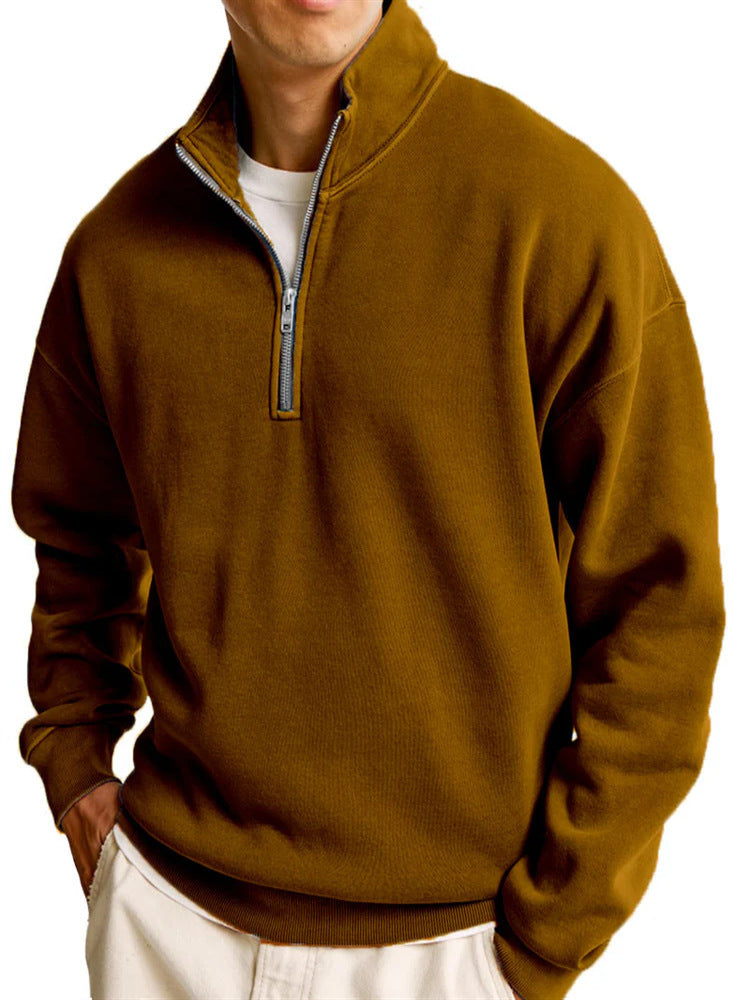 Modern Street Style Half-Zip Sweater for Men