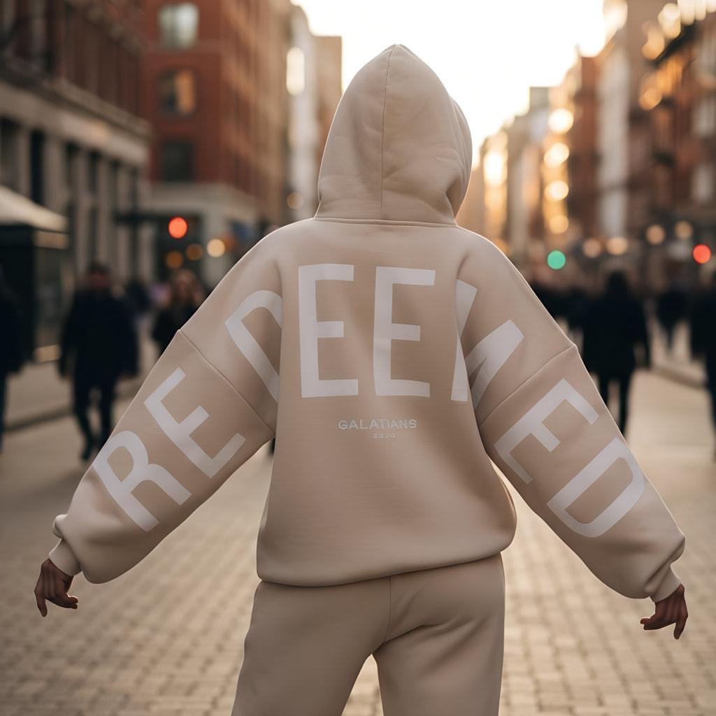 Unisex Loose Fit Letter Print Sweater