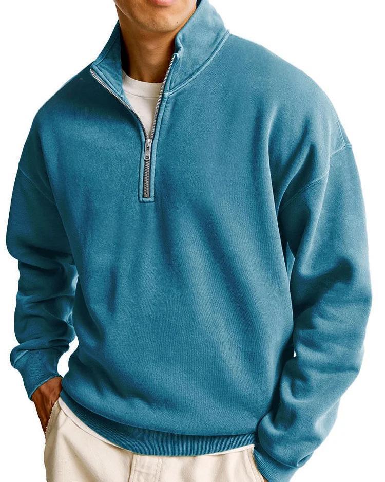 Modern Street Style Half-Zip Sweater for Men