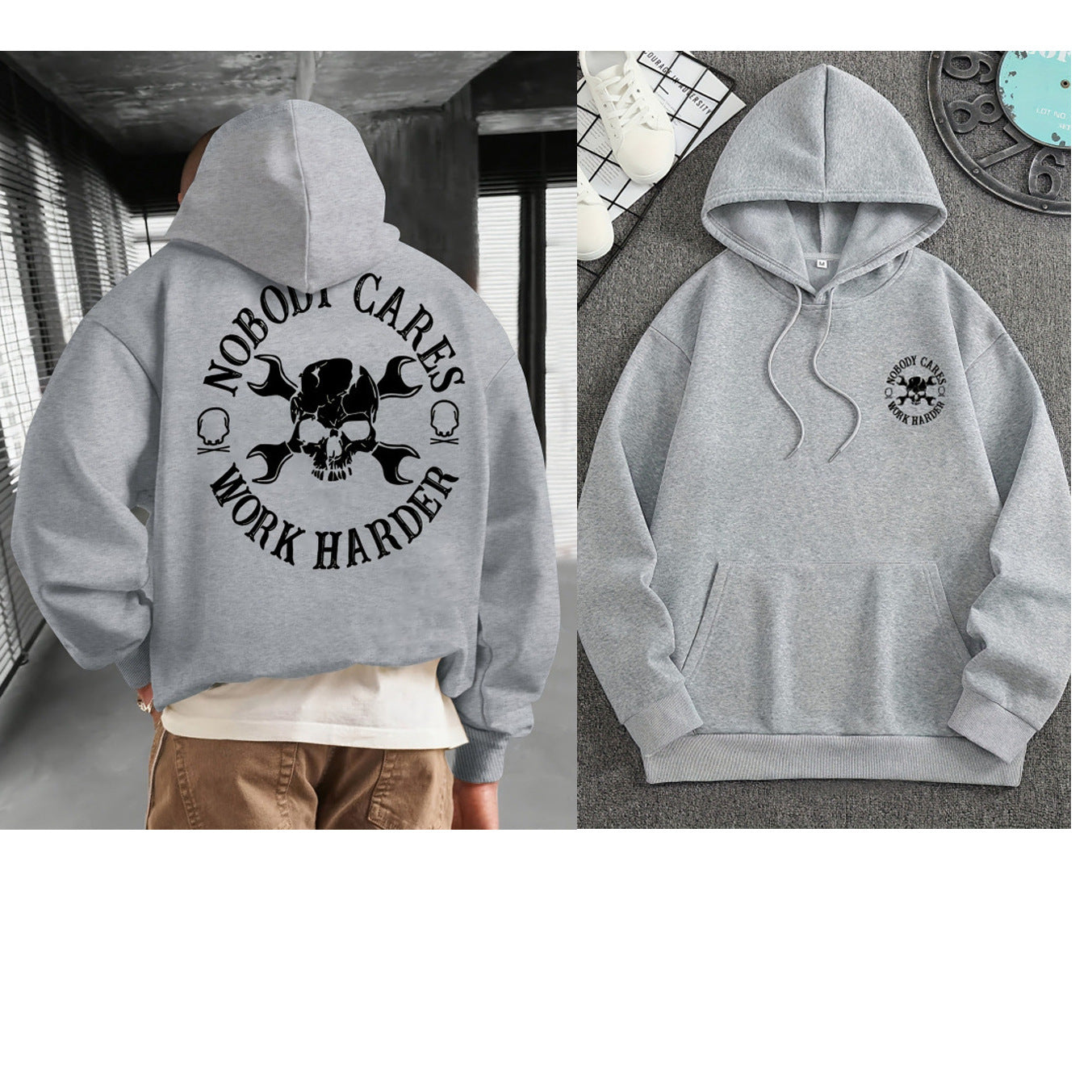 Casual Skull Graphic Hoodie for Men