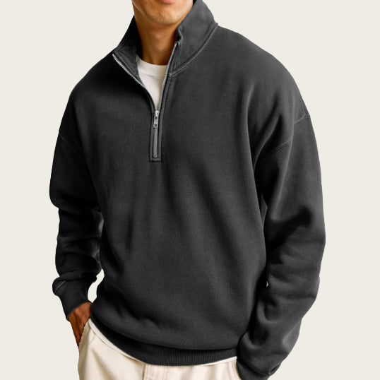 Modern Street Style Half-Zip Sweater for Men