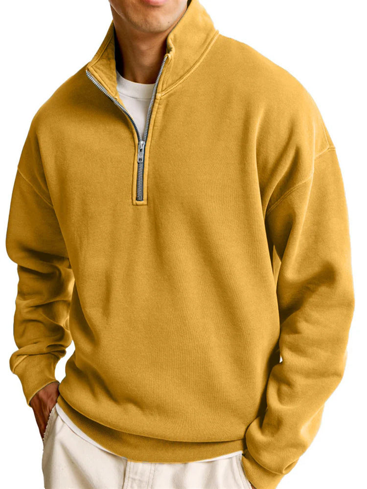 Modern Street Style Half-Zip Sweater for Men